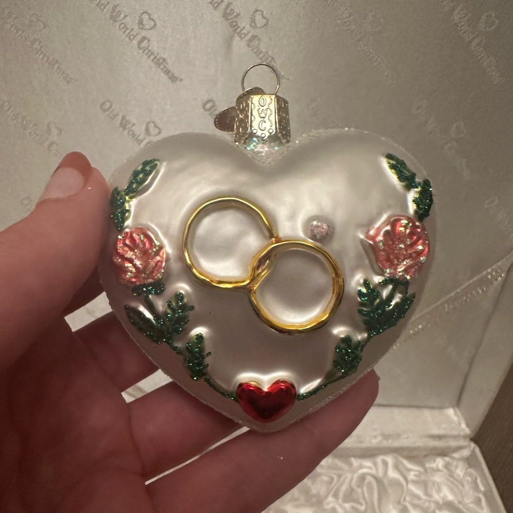 Old World Christmas Wedding Collection Full Set Glass Tree Ornaments 4.25 inch - Picture 6 of 11